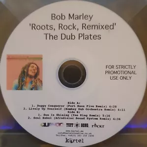 BOB MARLEY "ROOTS, ROCK, REMIXED - THE DUB PLATES" V RARE 4-TRACK 2007 PROMO CD - Picture 1 of 1