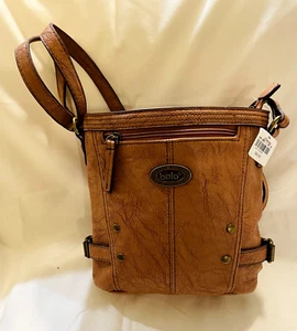 Borsa a tracolla vintage "Bolo" Teton XBDY nuova vera pelle marrone - Foto 1 di 11