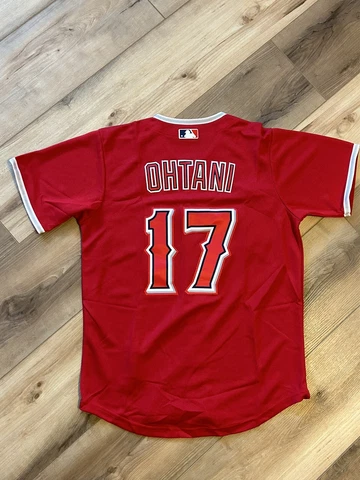 Shohei Ohtani #17 Los Angeles Angels RED KID Jersey Stitched YOUTH MED Replica Cover