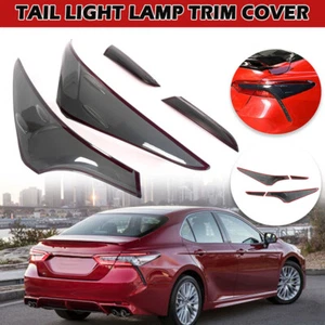 Black For Toyota Camry 2018 2019 2020-2021 ABS Rear Tail Light Lamp Trim Covers - Imagen 1 de 8