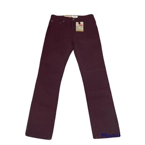 Levis Boys 511 Slim Stretch Jean Size 12 Reg 26x26 Maroon Adjustable Waistband - Picture 1 of 9