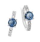 Sterling Silver With Round Blue Sapphire Tone And White Cubic Zirconia Septem...