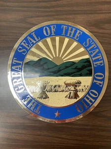 Vintage  The Great Seal Of The State Of Ohio 12" Mylar Sticker  NOS - Imagen 1 de 2