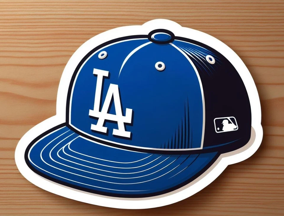 Dodgers Hat ~ 2" Vinyl Sticker ~ LA 2025 World Series Champs  !!  - Image 1 of 1