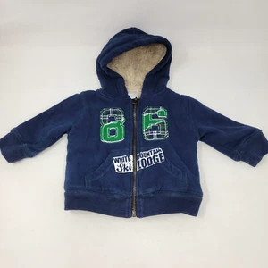 Koala Kinder Jungen 6-9M Jacke Hoodie blau Full Zip 86 Ski Lodge Taschen Sherpa - Bild 1 von 6
