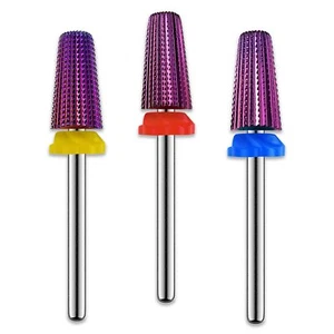 Set di punte per trapano unghie in carburo 5 in 1 3 pezzi - rotazione bidirezionale 5 1, multicolore - Foto 1 di 7
