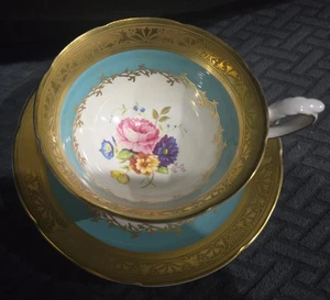 Türkis & Gold Royal Grafton Fine Bone China - Bild 1 von 5