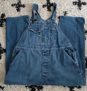 Key Imperial Men's 44x29 Carpenter Bib Overalls medium Blue Denim Workwear vtg - Picture 1 of 11