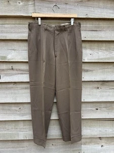 1950s Dropped Loop Gab Trousers 34” Waist Vintage - Picture 1 of 8