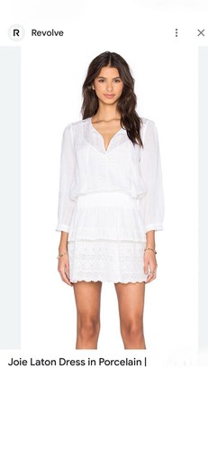 OFF WHITE Mini abito Joie "Laton" con orlo in pizzo bianco sporco XS REVOLVE