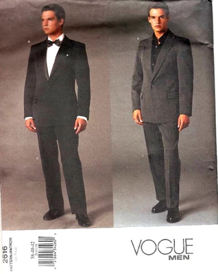 Vogue Men Sewing Pattern - 2616-Jacket & Pants-New-Uncut - Image 1 of 2