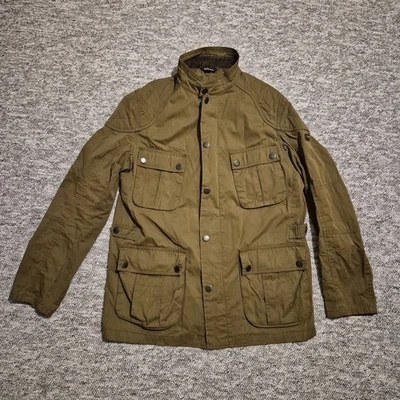 Jaqueta casual Barbour International Lockseam verde oliva casaco de motocicleta grande - Imagem 1 de 4