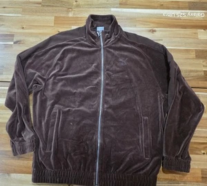 Puma donna T7 giacca da pista oversize in velluto marrone con zip taglia media prezzo al pubblico consigliato $90 - Foto 1 di 6