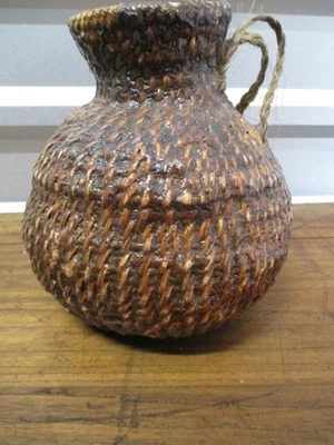 Native American Pinon Pitch And Horse Hair Water Jug Basket, Great Condition, - Image 1 of 4