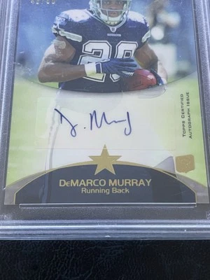2011 Topps Prime Gold Rookie Auto /50 DeMarco Murray #9 Rookie Auto RC PSA 9 - Image 1 of 4