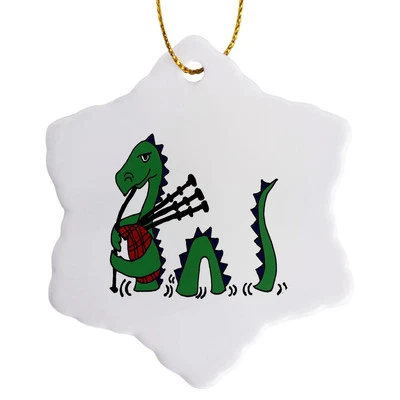 3dRose, Funny Loch ness Monster Playing the Bagpipes, Ornament