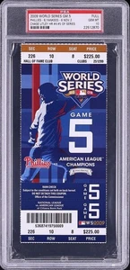 2009 MLB WORLD SERIES FULL GAME 5 TICKET YANKEES PHILLIES PSA 10 GEM MINT LO POP - Picture 1 of 2