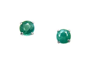 .25ctw Round 2.80mm Natural Mined Alexandrite 14k Solid White Gold Stud Earrings - Picture 1 of 5