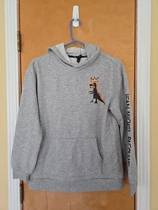 Jean-Michel Basquiat Crowned Dinosaur Gray Sweater Hoodie Kids Child XL- 16 - Picture 1 of 5