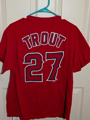 Los Angeles Angels Mike Trout Red T Shirt Size Large Majestic  - Image 1 of 3