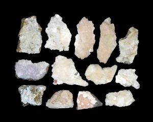 Apophyllite Stilbite Prehnite Chalcedony Amethyst 13 Minerals India #M 1402 - Picture 1 of 2
