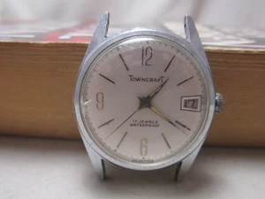 Reloj de cuerda Towncraft Swiss 17J para hombre con fecha para piezas o reparación. - Imagen 1 de 2