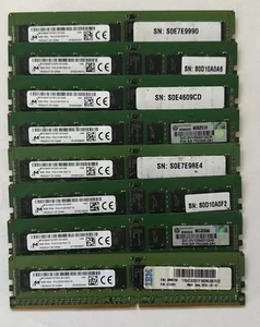 64GB Micron 8 x 8GB 1Rx4 PC4-2133P-RCP-10 Server Ram MTA18ASF1G72PZ-2G1A2IG - Picture 1 of 3