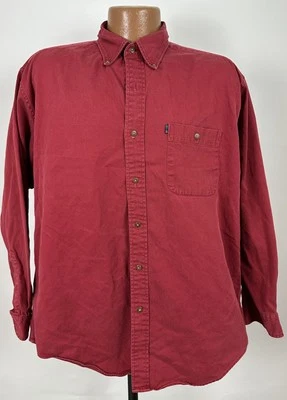 Camisa Alexander Julian Colores Hombre Grande Desteñida Roja Pesada Sarga De Colección Años 90 Foto 1 de 4