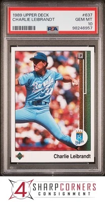 1989 UPPER DECK #637 CHARLIE LEIBRANDT ROYALS PSA 10 - Image 1 of 2