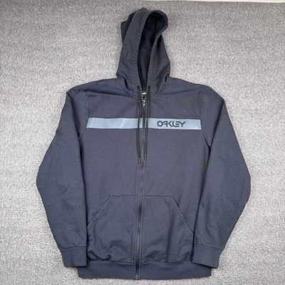 Sudadera con Capucha Oakley Para Hombre XL Negra Logo Spellout Rayas Tecnología Skate Y2K Foto 1 de 4