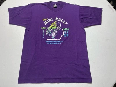 Vintage 1991 BMW Motorcycle Rally Battle Creek MI T-Shirt Large Single Stitch - Image 1 of 4