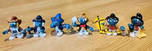 6 History Historical Smurfs Edison Washington Lincoln Columbus Revere 80's PVC - Picture 1 of 4