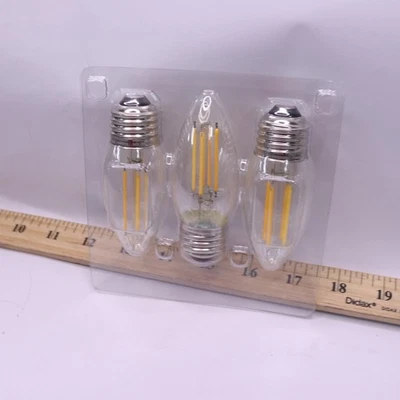 (3-Pk) EcoSmart B11 Dimmable Blunt Tip Candle Filament LED Light Bulb  - Image 1 of 4