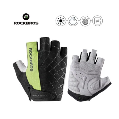 Guantes antideslizantes para conducir medio dedo sin dedos para motociclista para hombre Foto 1 de 4