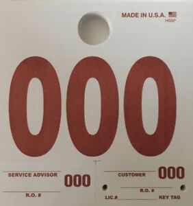 Service Dispatch Control Tags - Buff Service Numbers 000-999 - 1,000 Qty (V10)
