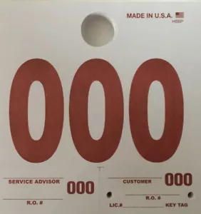 Service Dispatch Control Tags - White Service Numbers 000-999 - 1,000 Qty - Picture 1 of 5