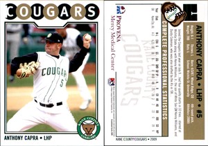 Anthony Capra 2009 Grandstand Kane County Cougars #1 Card *AutographDen*