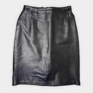 Vintage 70s Bagatelle Pencil Leather Skirt Size Small / 6 Vintage Union Made - Picture 1 of 4