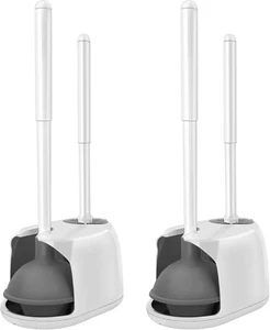Toilet Brush and Plunger Set, 2 Packs Toilet Plungers for Bathroom Heavy Duty To - Picture 1 of 7
