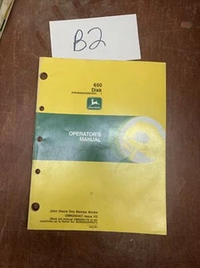 JOHN DEERE OPERATOR'S MANUAL 650 Disk OMN200407 NOS - Picture 1 of 9
