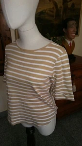 Sommerlich gestreiftes Damen T-Shirt BOGNER weiss/camel Gr. M - Bild 1 von 4