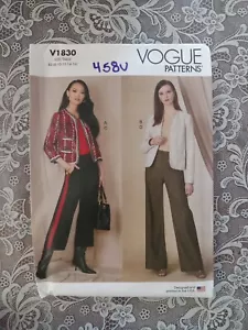 Vogue V1830 Misses 8 to 16 Jacket and Pants Uncut Sewing Pattern - Picture 1 of 2