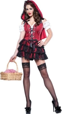Sexy Disfraz de Caperucita Roja Picante de Halloween para Adultos con Capa Pequeña Foto 1 de 3