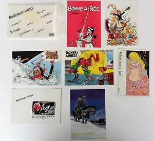 7 Postkarten Franquin - Jidéhem - Walthéry usw ... Beste Wünsche 1985 - Bild 1 von 6