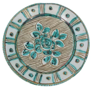 Italian Sgraffito Art Pottery Trinket Dish Ashtray Signed Vintage MCM Handmade - Picture 1 of 7