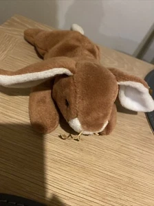 TY BEANIE BABY EARS THE BUNNY RABBIT BROWN WHITE TAGS EASTER VINTAGE - Picture 1 of 4