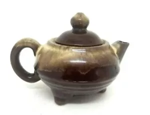 Tetera vintage Japón marrón beige mármol decoración coleccionable de colección - Imagen 1 de 8