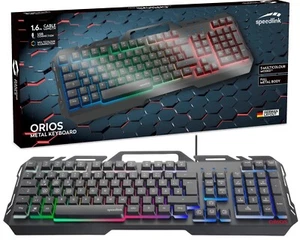 Speedlink USB Gaming Tastatur RGB LED Beleuchtet Smartphone-Halterung Halter - Bild 1 von 9