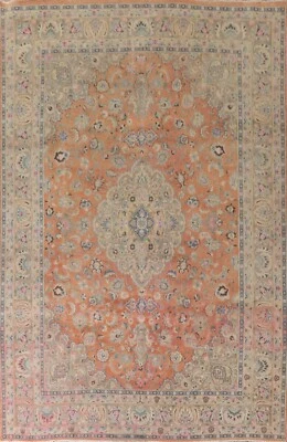 Orange Floral Vintage Ardakan 8x11 Traditional Area Rug Wool Hand-knotted - Image 1 of 4