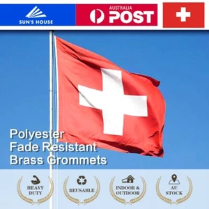 90x60cm Switzerland Swiss Flag Polyester Heavy Duty Both Sides Outdoor Banner - Picture 1 of 10